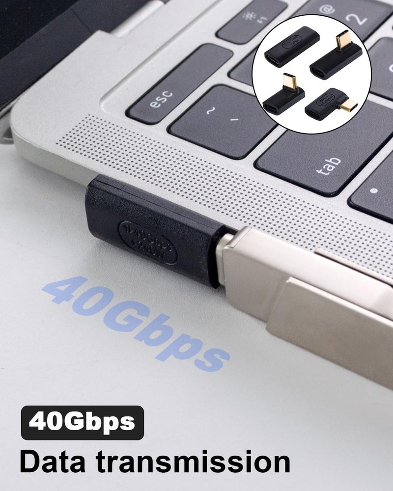 Duttek 90 Degree USB C Adapter, USB C Female to Female Adapter 240W PD, 40Gbps,8K@60Hz Support Thunderbolt 4 Cable for Steam Deck, Laptop, MacBook, iPhone 4 Pack - Image 5